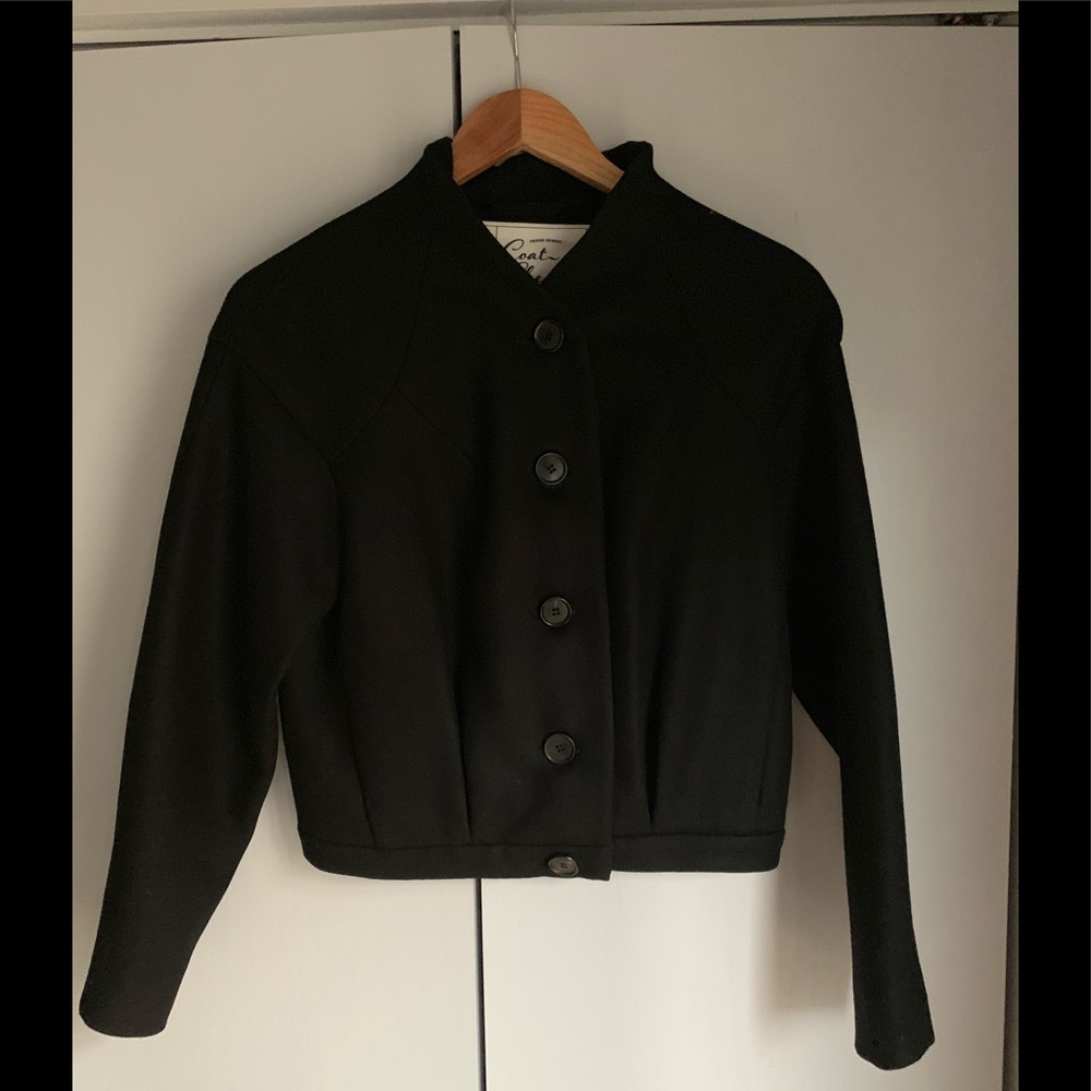 Coat Check Chicago Black Wool Bomber Jacket